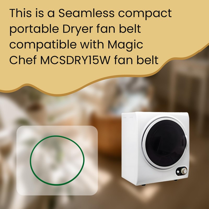 Compact Dryer Fan Belt Compatible with Magic Chef MCSDRY15W 1.5