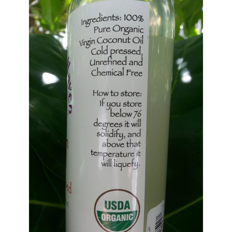 Organic Virgin Coconut Oil 100% Pure-Cold Pressed 6oz. Unscented for