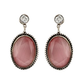 Efulgenz Indian Earrings for Women Pink Oval Shape Earrings Crystal Dangle Drop Earrings Set Bohemian Dangle Drop Earrings Statement Earrings Jewelry for Women, Copper, No Gemstone