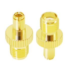 CNARIO SMA TS9 Coax Adapter SMA Female to TS9 Male Coaxial Connector Gold Plated Connector for WiFi/Antenna/Two-Way Radio/FPV Drone 2PCS