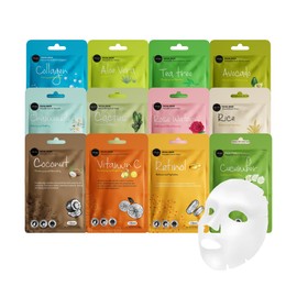 Celavi Cosmetics Mascarilla Facial Celavi Essence, Cuidado De La Piel Coreano, Hidratante, Paquete De 12 Unidades, Set B                              