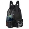 New Fog Mesh Drawstring Backpack for Swimming, Wet Gear, Beach, and Gym Free Size/Black 4ea