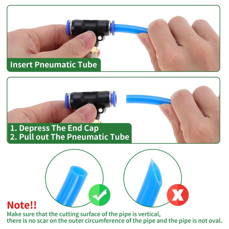 HOPESPANNER Push to Connect Air Fittings 1/4" t Type Air