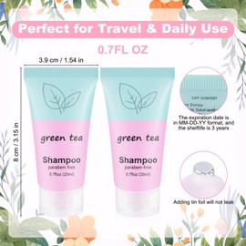 fafortune Travel Size Shampoo Bulk,Green Tea Scent,0.7fl oz (20ml) Shampoo Mini Small,Hotel Supplies Bulk for Guests Airbnbs Homes Resorts Offices (pack of 100)