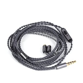 Linsoul Tripowin Grace - Cable desmontable chapado en plata de cobre libre de oxígeno OFC para audífonos intrauditivos con micrófono, cable de reempla