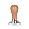 Coffee Tamper 51mm, Flat Base Espresso Coffee Tamper, Wood Handle