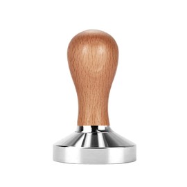 Coffee Tamper 51mm, Flat Base Espresso Coffee Tamper, Wood Handle Barista Tamper, Coffee Press Tamper, for Coffee Grounds Barista Espresso Machines Accessory