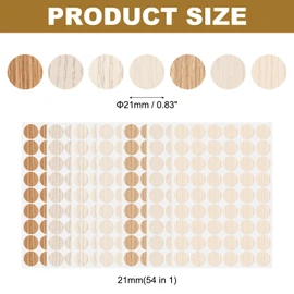 HARFINGTON 7 Sheets Screw Hole Covers Stickers 21mm 54 in 1 Self Adhesive Screw Covers Caps Waterproof Dustproof Sticker PVC for Wall Cabinet Desk Screws Furniture Repairing, 7 Colors
