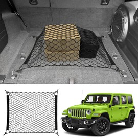 JTYZSM Trunk Cargo Net for 2019-2025 Jeep Wrangler JL 4XE 4 Door Trunk Organizer Net Anti-Slip Rear Mesh Cargo Netting for 19-25 Wrangler JL JLU 4XE SUV Accessories