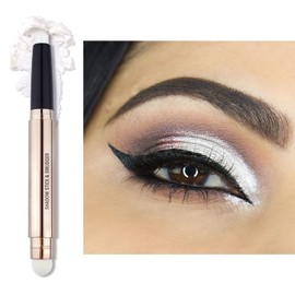 Erinde Shimmer Eyeshadow Stick, Single Eyeshadow, Glitter Eyeshadow Pencil Crayon, White Cream Eyeshadow Stick Pencil, Pearlescent Sleeper Eye Shadow for Eye Makeup 01#