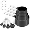 FONYA 8-Piece Black Measuring Tools - Nylon, 4 Measuring Cups