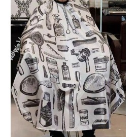 omwah Pro Barber Salon Haircutting Cape Hairdresser Hair Stylist Apron Gown Cloth - Black and Red