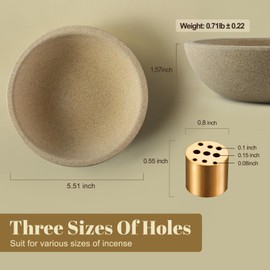Koville Sandstone Incense Holder, Incense Holder for Sticks with 9 Holes, Natural Stone Incense Burner Ash Catcher for Meditation Yoga SPA, Incense-Sticks Holder(Brown)