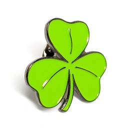 Mainly Metal Green Enamel Pin Badge Brooch Lucky Irish Shamrock (Clover)