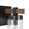 GEPOW Sconces Wall Lighting, 1-Light Black and Faux Wood Wall