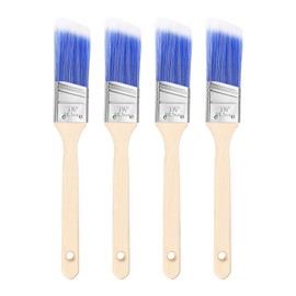 HARFINGTON 4pcs Paint Brushes 1.5" Angle Paint and Chip Brushes with Wooden Handle for DIY Paint Flat Art Furniture Fences Deck Wall Trim, Blue