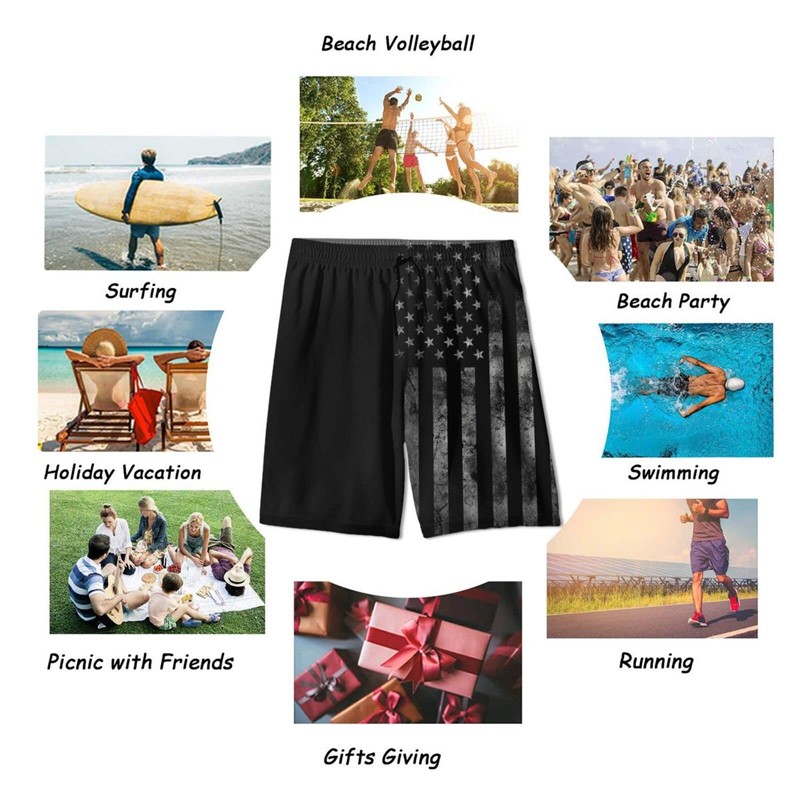 FT FENTENG Mens Swim Trunks for Men, Hawaii Quick Dry