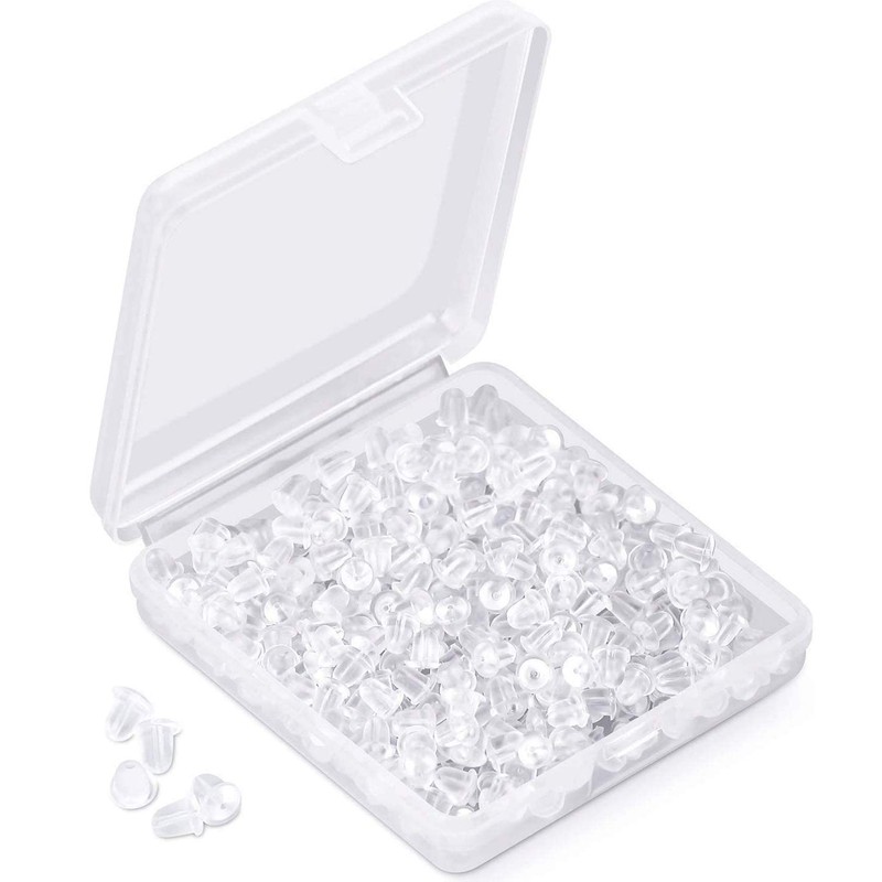 iBayam Silicone Earring Backs Earring Backings 1200 Pcs Soft Clear