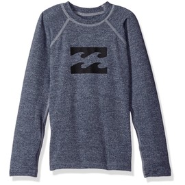 Billabong Little Boys' All Day Wave Performance Fit Long Sleeve Wetshirt, Grey Heather, 2
