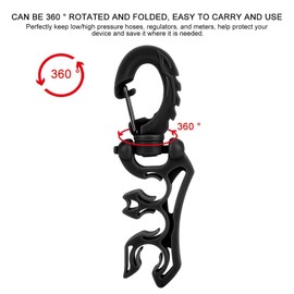 VGEBY1 Diving Hose Holder, Scuba BC Hose Clip Hook Diving Regulator Hose Keeper for Underwater Diving Snorkeling(Black)