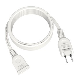 FUMITAKE Extension Cord, 6.6 ft (2 m), White, 15a 125 V, Outdoor, Power Strip, Extension Cord, 1 Port, Easy Wiring, 180° Swing Plug, Flame Retardant PVC, For Home and Office, PSE Certified, Double