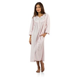Casual Nights Women's Zipper Front Jacquard Fleece Long Robe Duster - Pink - X-Large