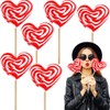 Fruidles Six-Pack 80-Gram Jumbo Heart Swirl Lollipop Red and White