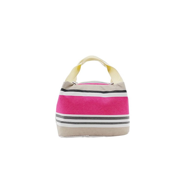 Vinsani Insulated Striped Canvas Thermal Lunch Bag Reusable Portable Cooler