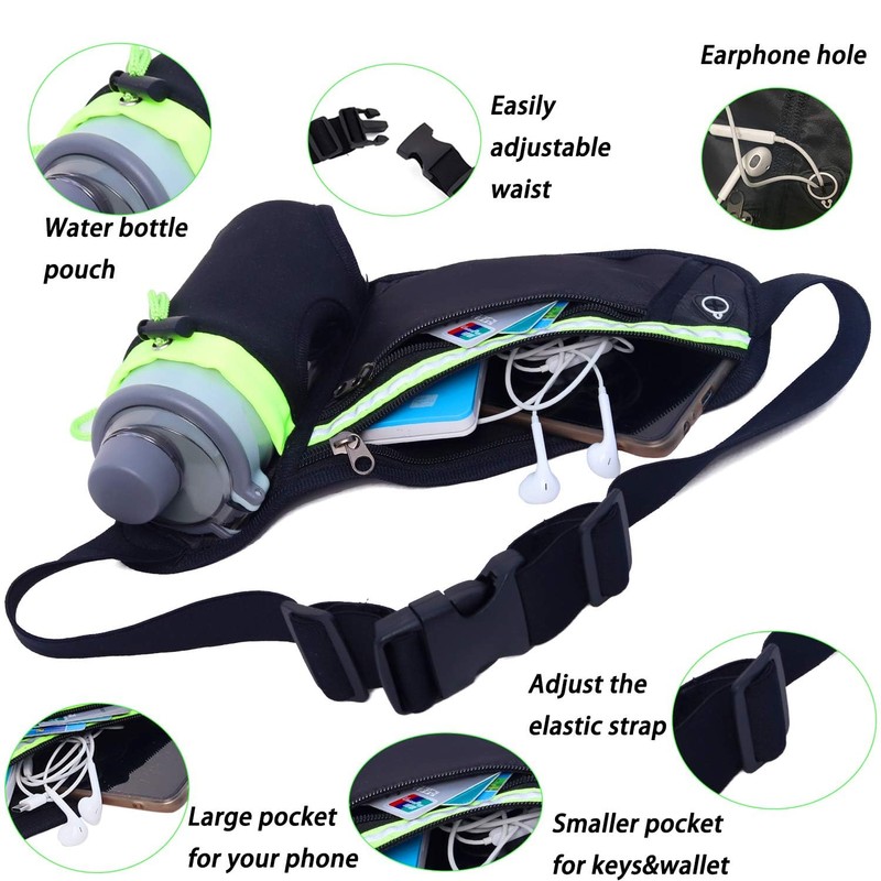 Guyode Bum Bag with Bottle Holder, Running Belt, Running Belt,