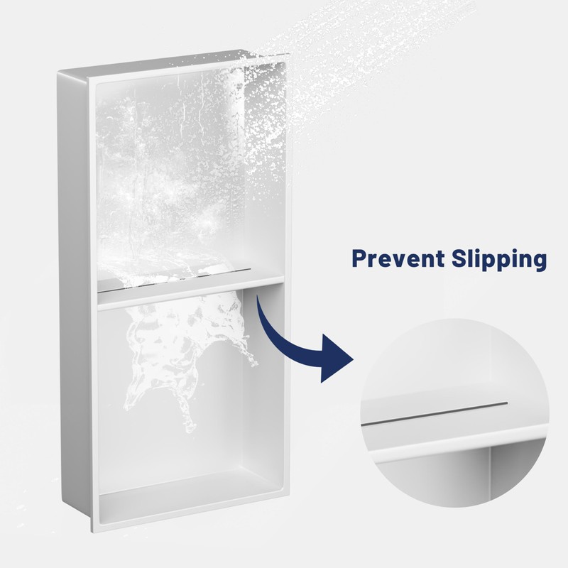 BATHLAVISH Stainless Steel Shower Niche 24" X 12" No Tile