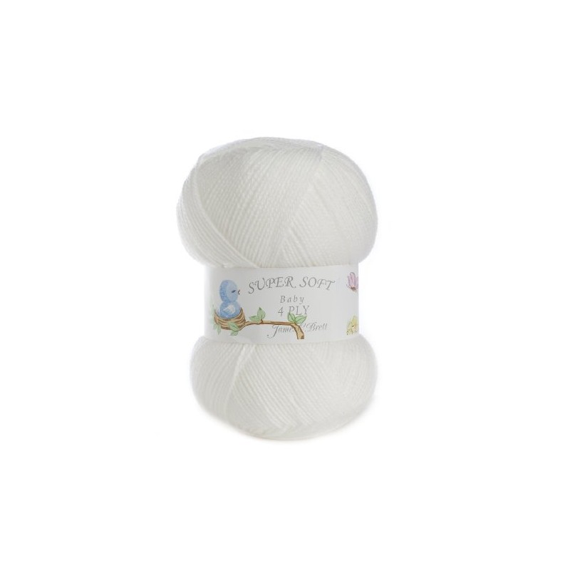 Baby 4ply Knitting Yarn by James Brett 500g (White BY4)