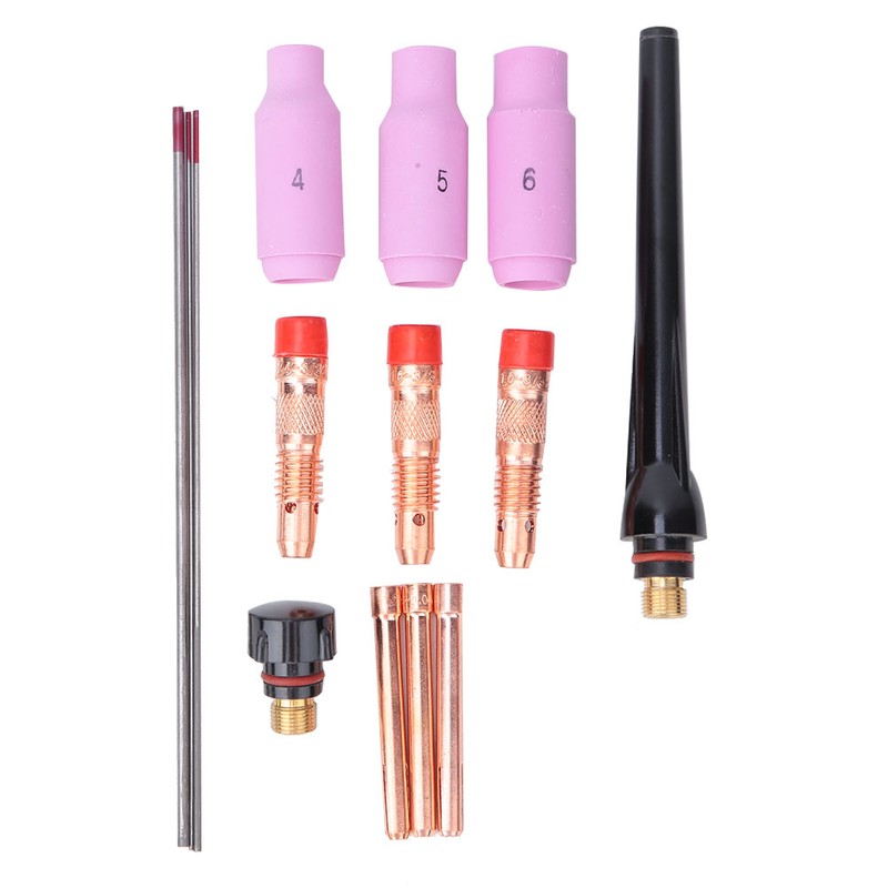 14pcs TIG Welding Kit AK2 Collet Cup Cap Tungsten 040in~3/32in