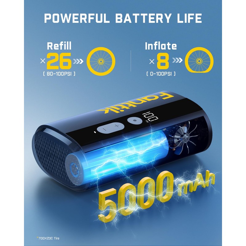 Fanttik X9 Ace Mini Bike Pump, 32s Fast Inflate Bike
