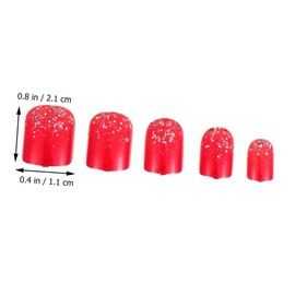 Mikinona 48pcs Short Square Glitter Full Cover Fake Nails for Women Design for Parties and Daily Wear Eye-catching Nail Art Decor