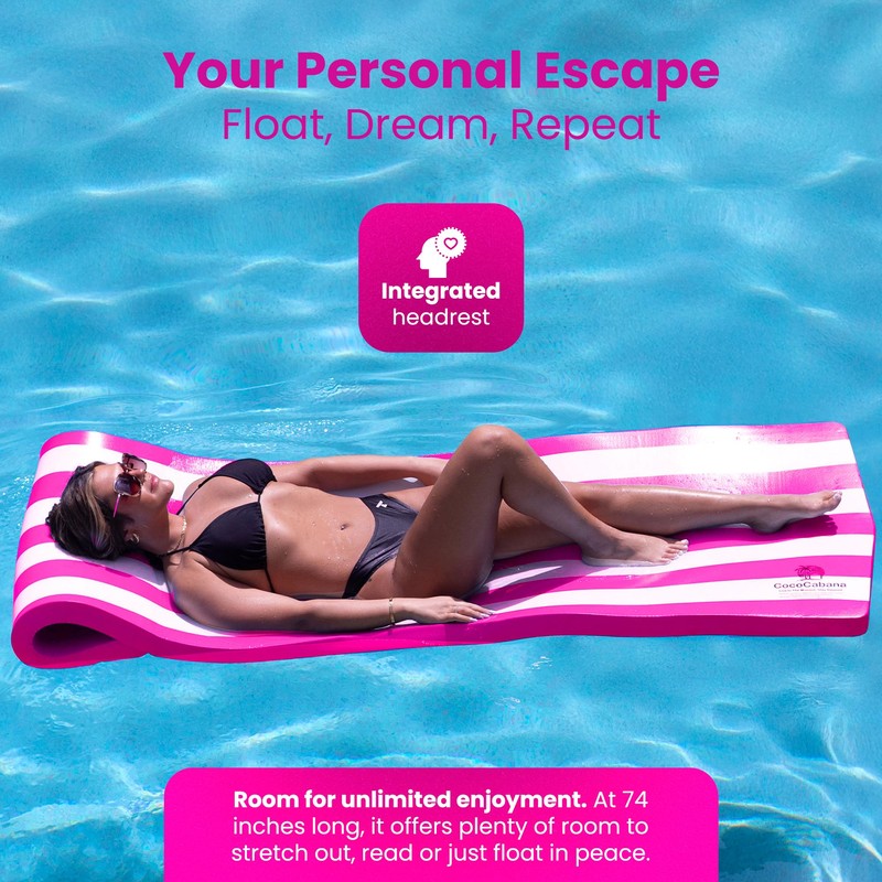 Cococabana 74 inch Foam Float for Pools & Lakes Vinyl