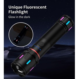 wahliwahli LED Rechargeable Flashlights High Lumens, 1500+ Lumens Super Bright Zoomable Fluorescent Flashlights, Waterproof Powerful Flash Light Multifunctional Flashlights for Home Camping Hiking