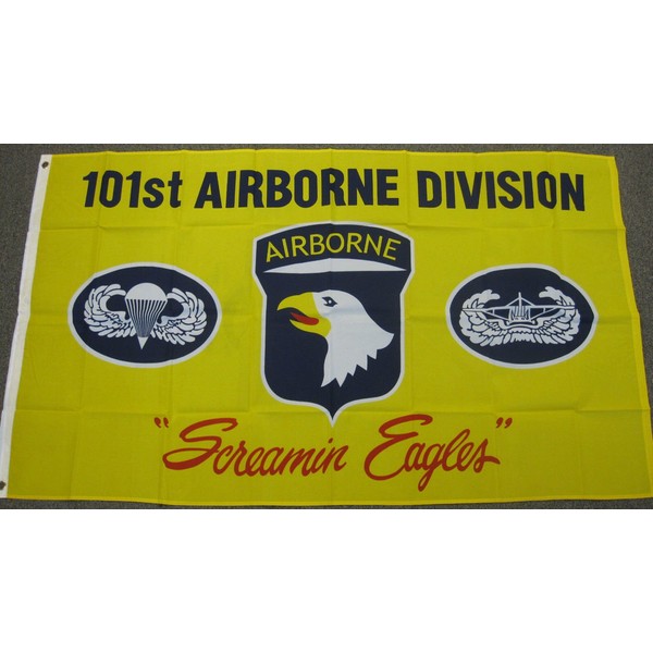 101st Airborne Division Flag 3x5 New Screaming Eagles Yellow Army Air Born F008