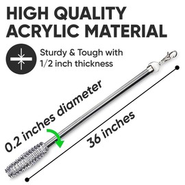 Jos & Haz Curtain Pull Wand Clear Acrylic 36" (6 Pack) – Pull Rod Wand for Grommet Panels, Vertical Blinds, Shower Drapes – Invisible Curtain Opener Stick for Opening & Closing Curtains