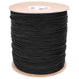 Unglazed Cotton Tie Line - Multipurpose Utility Line - Polyester Core - (1/8 Inch x 50 Feet, Black)