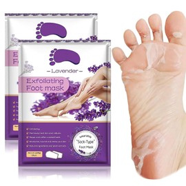 Máscara Exfoliante para Pies 2 Piezas, Elimina Callos y Piel Muerta, Deja los Pies Suaves como de Bebé, Foot Mask Exfoliante Unisex para Renovar y Suavizar la Piel (Púrpura)