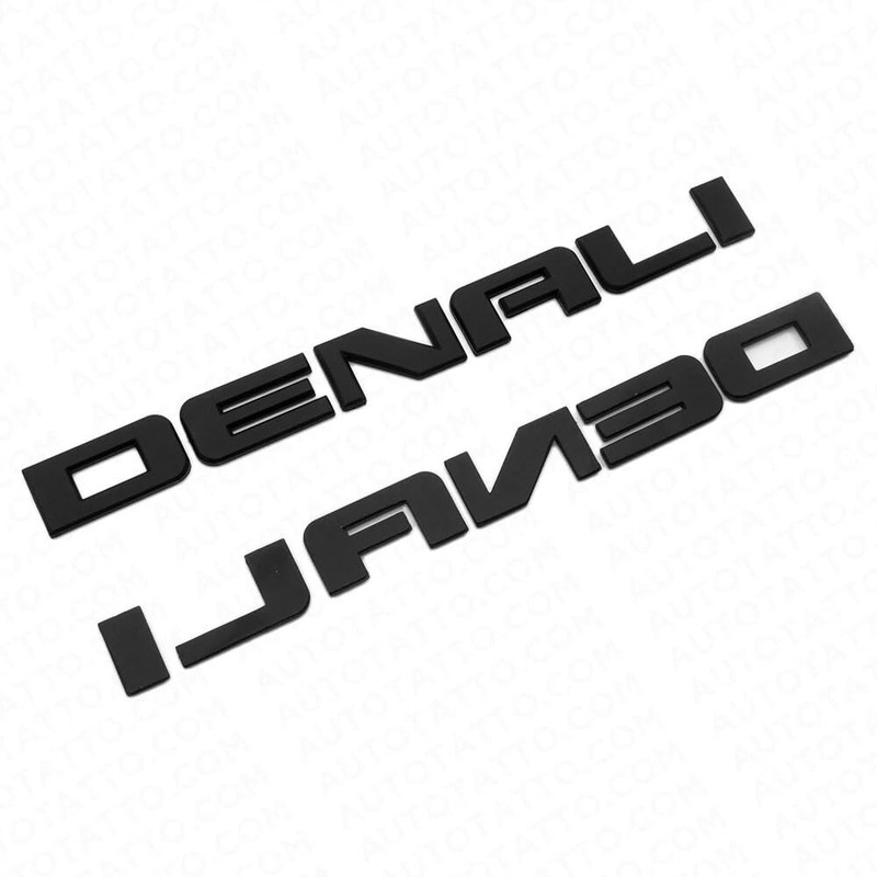 2Pcs Denali Emblems 3D Badge Door Side Tailgate Nameplate Logo