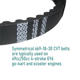 QYMOTO 139QMB 669-18-30 CVT Drive Belt Variator Clutch Belt for GY6 49cc 50cc Scooter,Moped, Gates Powerlink,Go-Kart,Mini Bike CVT Belt,taotao Scooter Belt