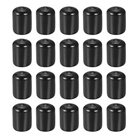 DMiotech 20 Pack 3/4" ID Black Screw Thread Protectors Rubber End Caps Bolt Covers for Screw Bolt Furniture Pipe