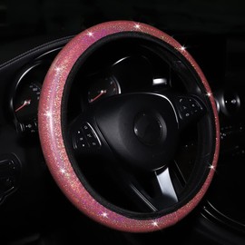 Duories Steering Wheel Cover Glitter, Bling Steering Wheel Cover Shiny Colourful Car Steering Wheel Cover Steering Wheel Cover Steering Wheel Protector Car Decoration Accessories for Women Ladies