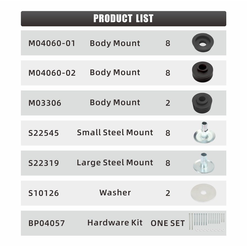 For Ford Body Mount Bushing Kit - for F250 F350