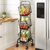 3-Tier Fruit Basket Stand for Kitchen, Wire Market Basket Food