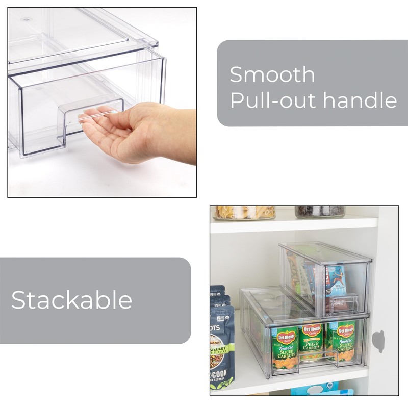 Smart Design Pull-Out Stackable Storage Bin - XS - 13.7"