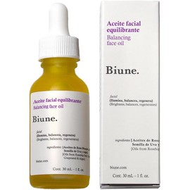 Aceite Facial Hidratante Con Aceite de Rosa Mosqueta, Argán, Semilla de Uva y Arroz Hidratación + Control de Acné y Sebo Minimiza Cicatrices, Aspecto Liso y Saludable Fórmula Vegana para Todo tipo de Pieles Biune. 30 ml