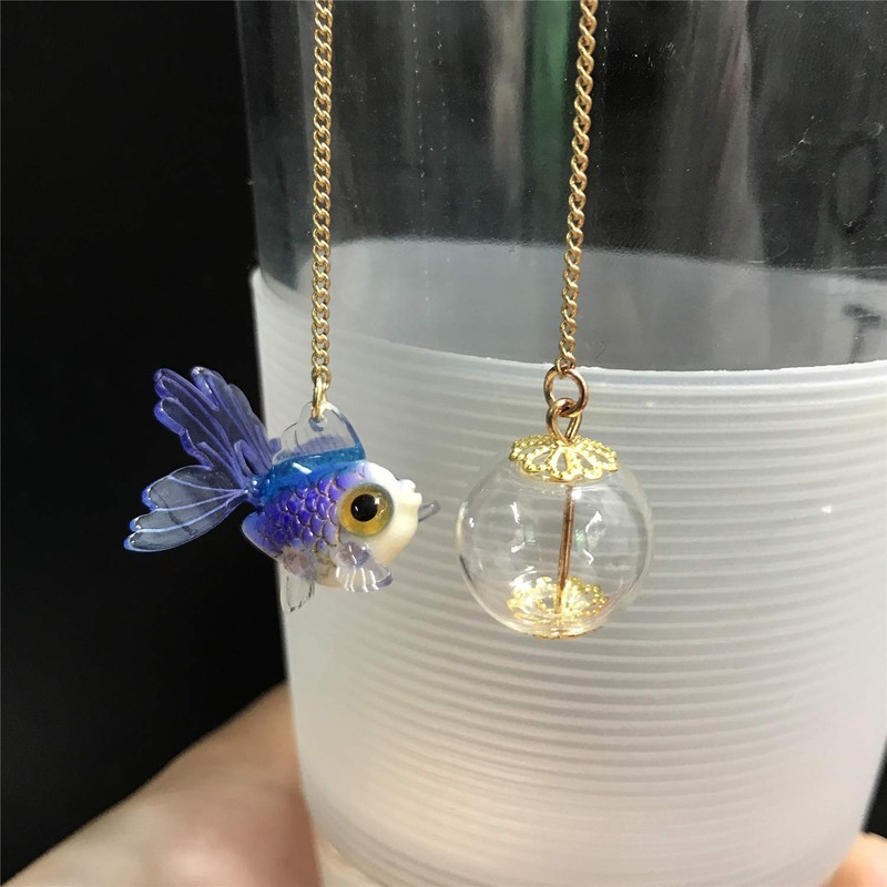 DAMLENG Pendientes colgantes de resina acrílica, diseño de peces en