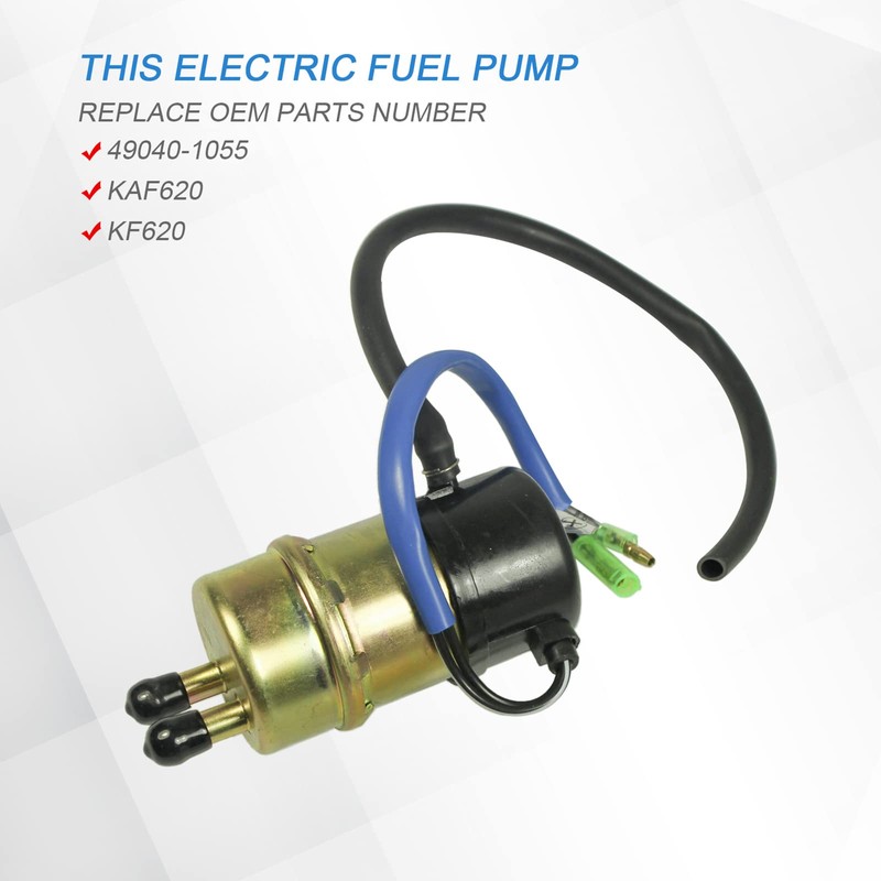 Electric Fuel Pump 12v (8mm In/Outlet) Compatible with Kawasaki Mule